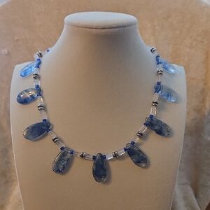 Elegant Blue Beaded Necklace